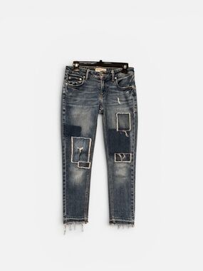 10 Crosby Derek Lam Mid-Rise Distressed Patchwork Jeans